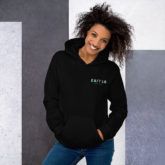 East LA Unisex Hoodie with Margarita on the Back