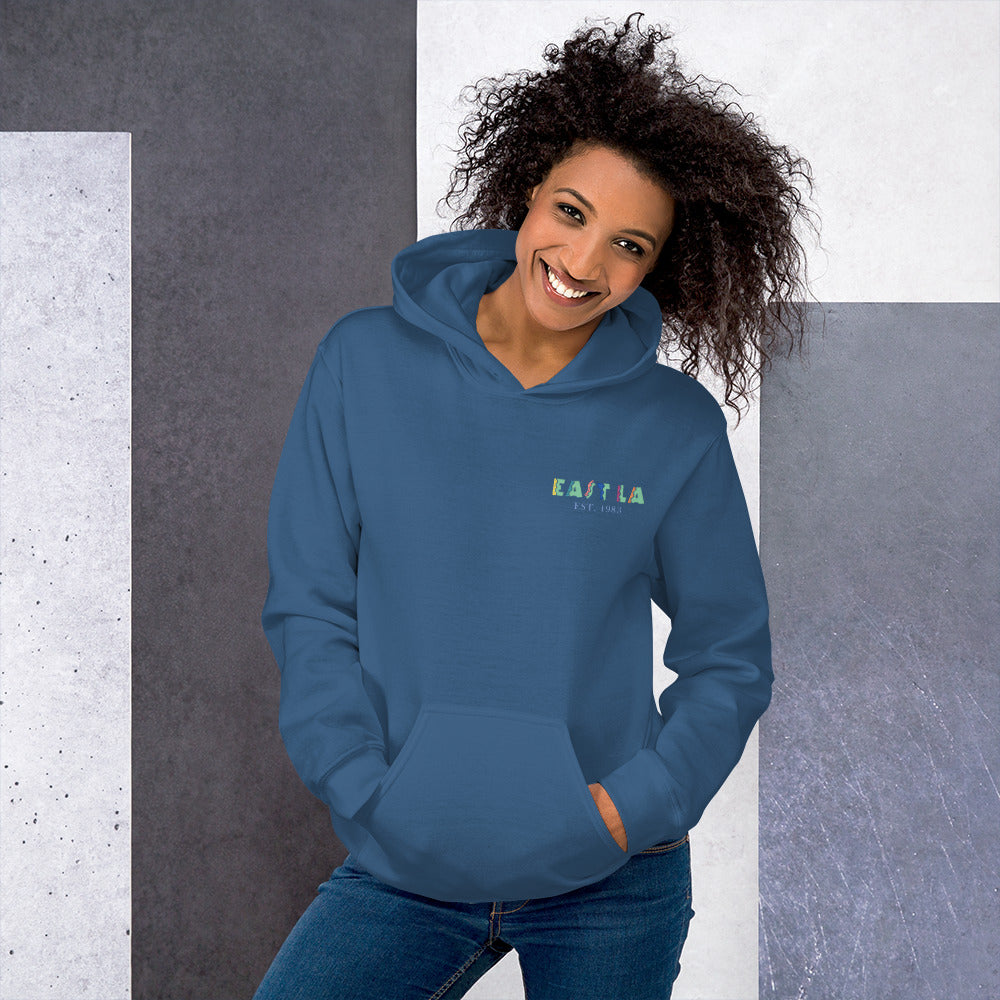 East LA Unisex Hoodie with Margarita on the Back