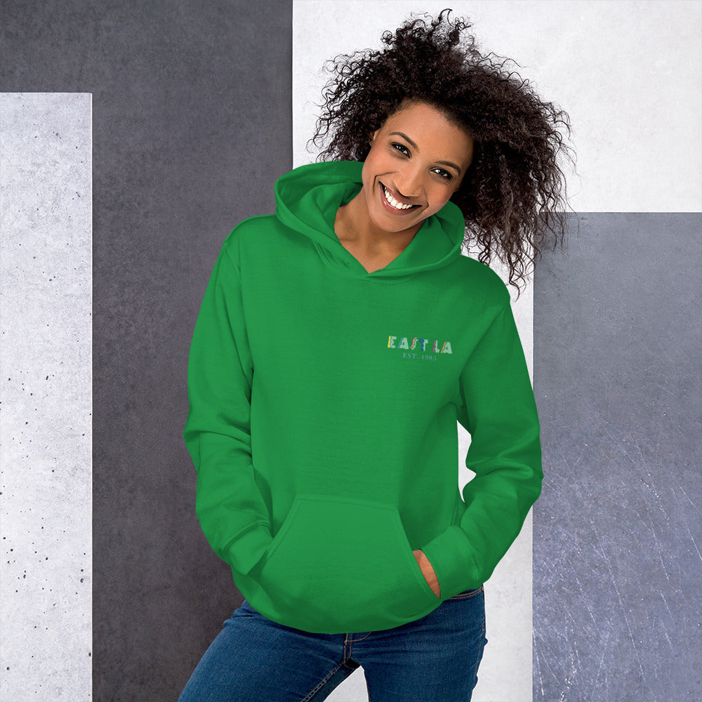 East LA Unisex Hoodie with Margarita on the Back