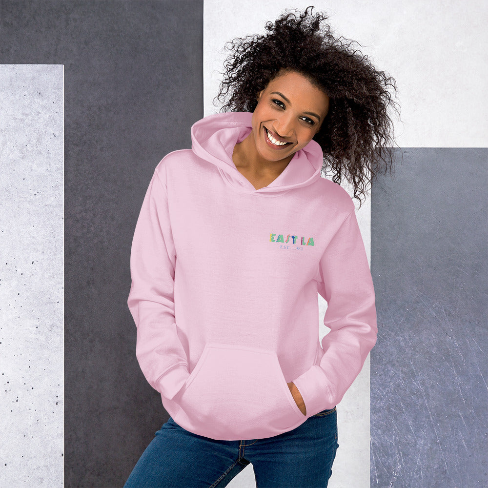 East LA Unisex Hoodie with Margarita on the Back
