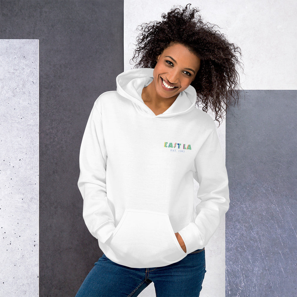 East LA Unisex Hoodie with Margarita on the Back